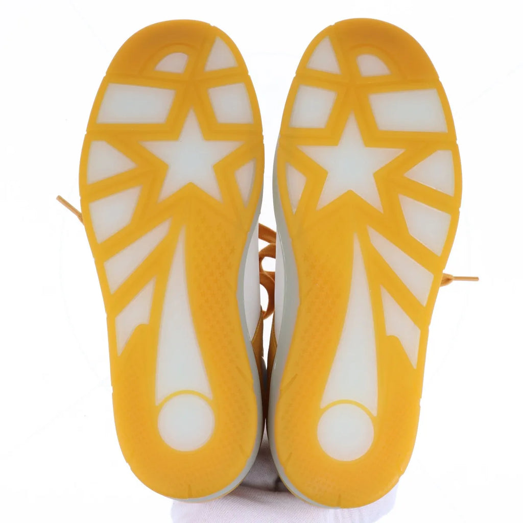 Jimmy Choo Leather Suede Sneakers White x Mustard Yellow