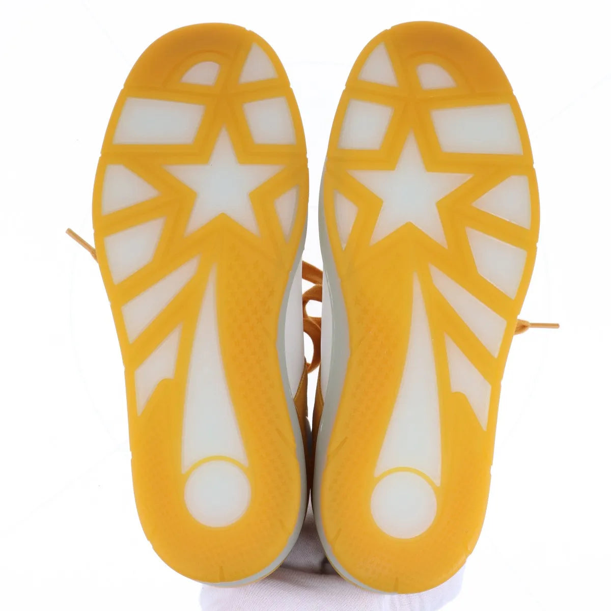 Jimmy Choo Leather Suede Sneakers White x Mustard Yellow