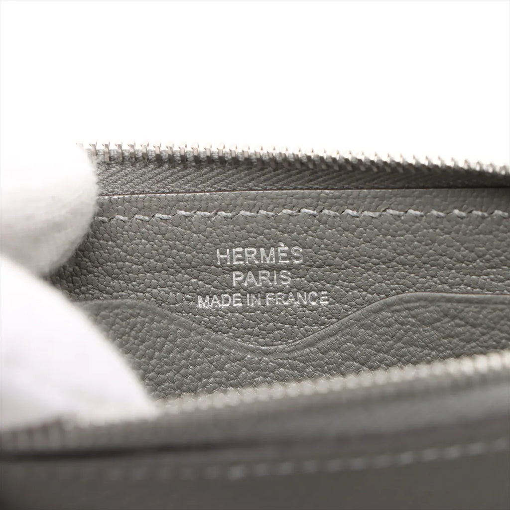 Hermès Zip And Go Evercolor Coin Purse Gray
