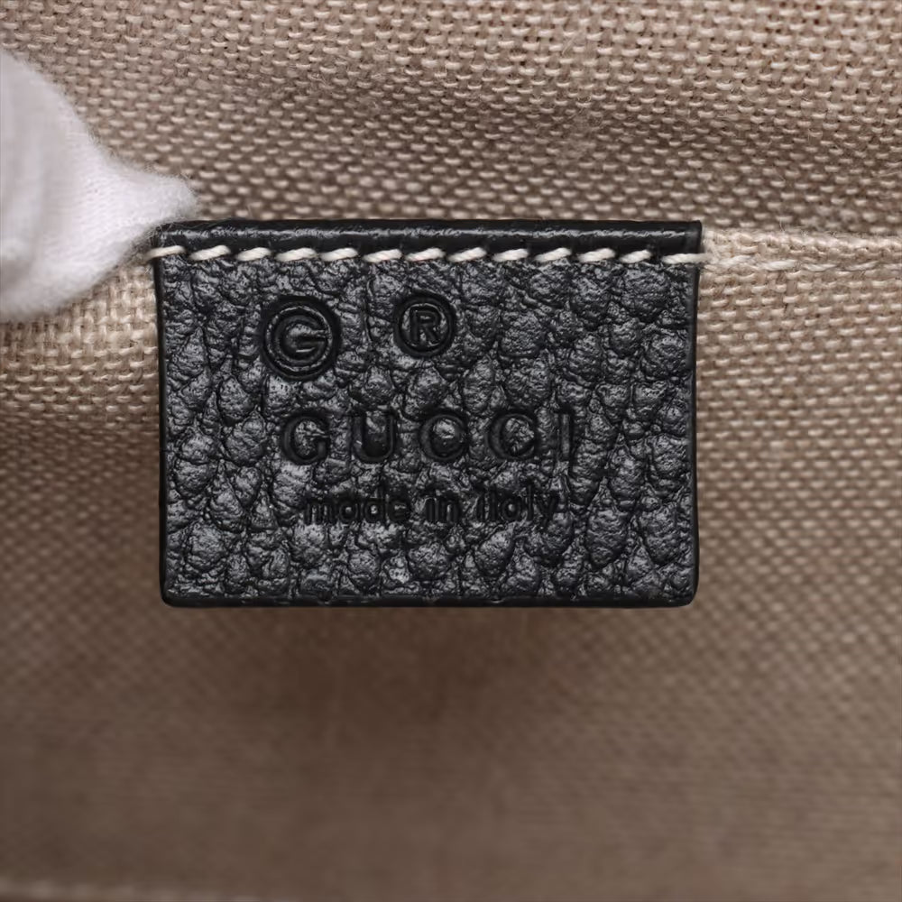 Gucci Interlocking GG Leather Chain Shoulder Bag Black
