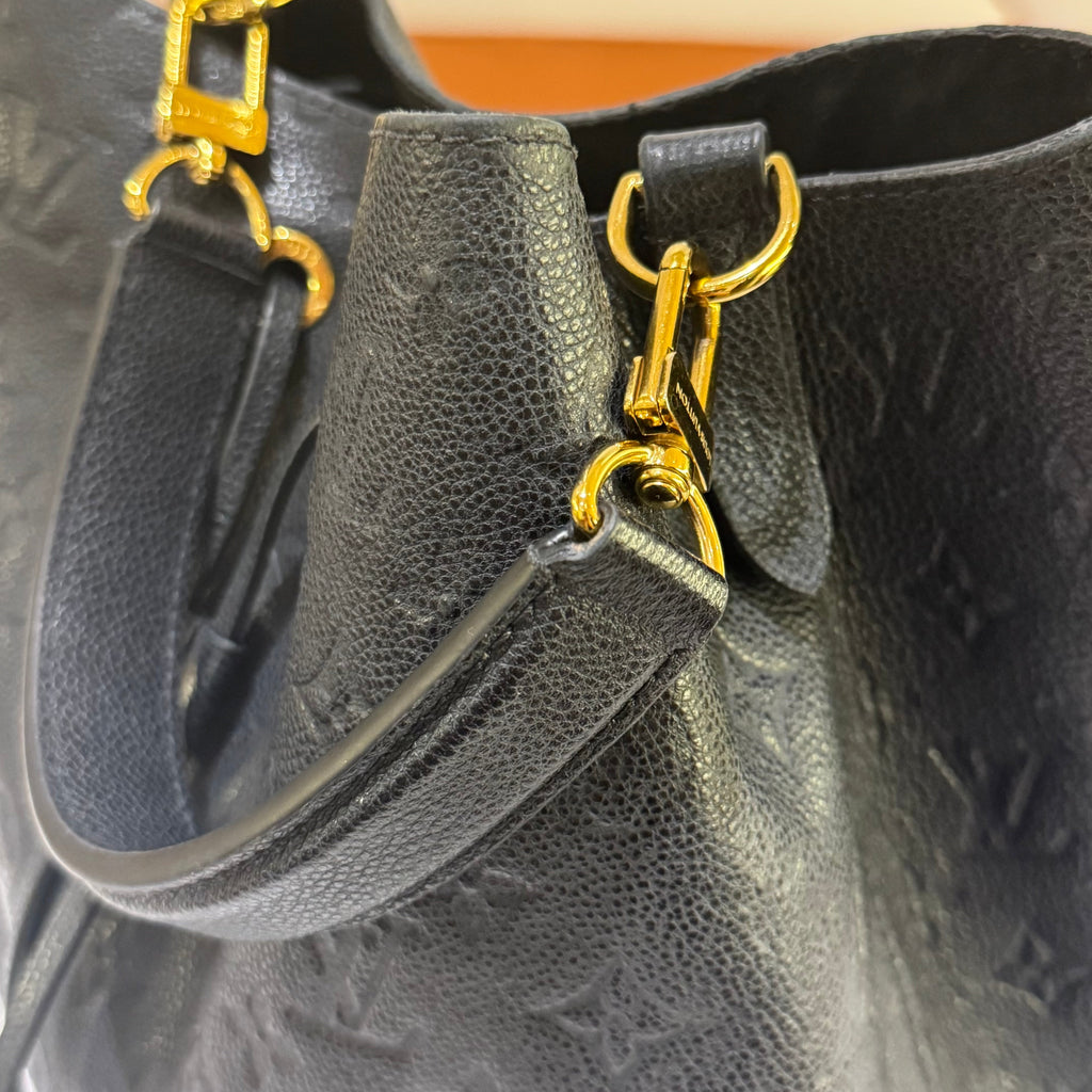 LOUIS VUITTON NEO NEO CLASSIC MONOGRAM DRAWSTRING EMBOSSED COWHIDE BUCKET BAG