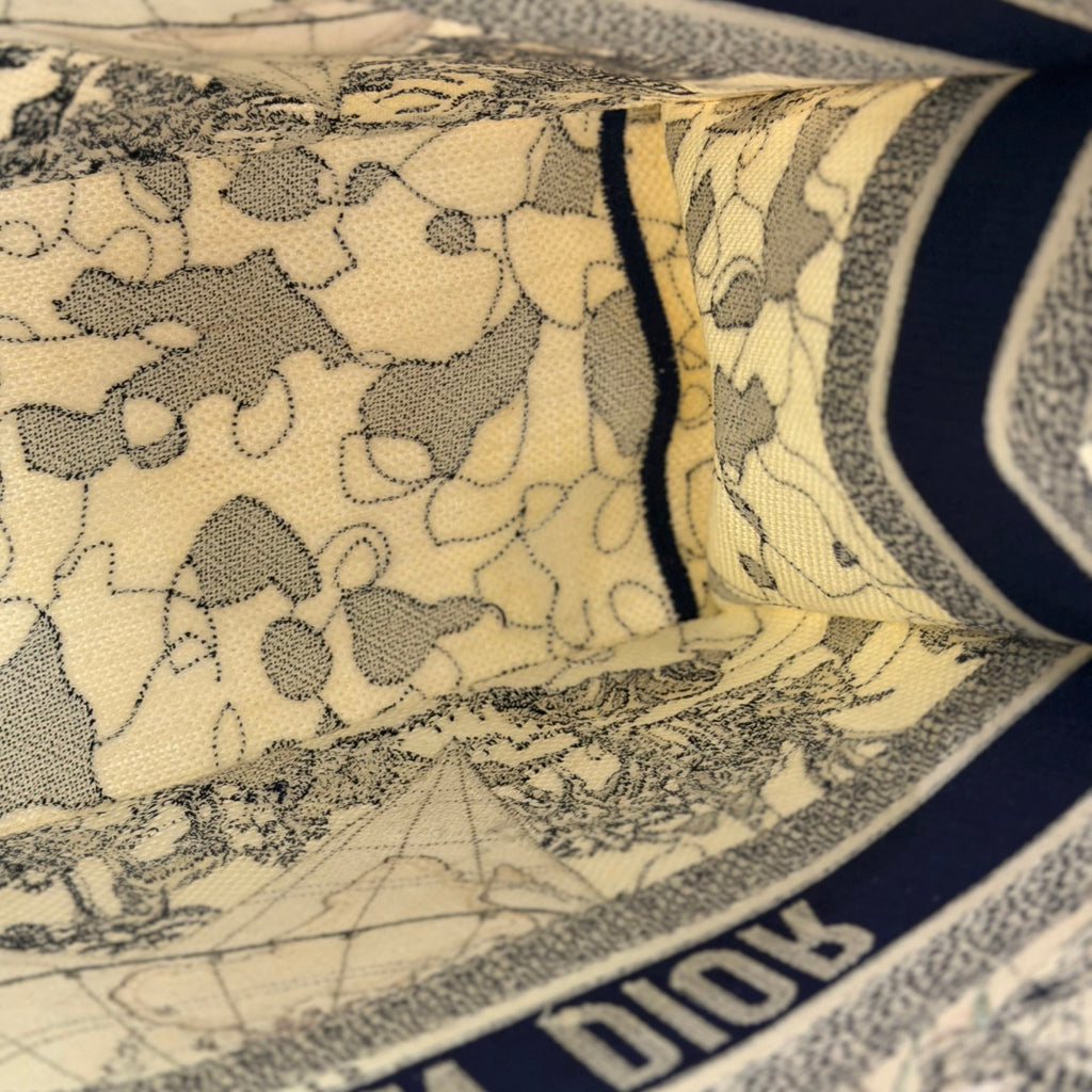 DIOR Blue & White Nautical Embroidery Star Tote Bag