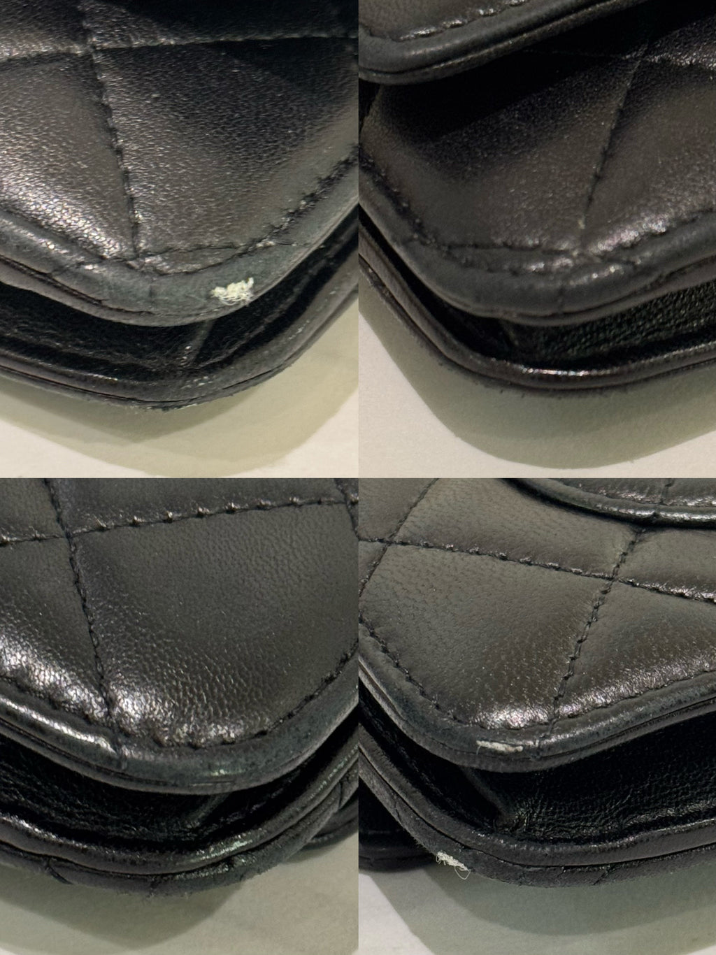 CHANEL CLASSIC WALLET ON CHAIN GRAINED CALFSKIN BLACK