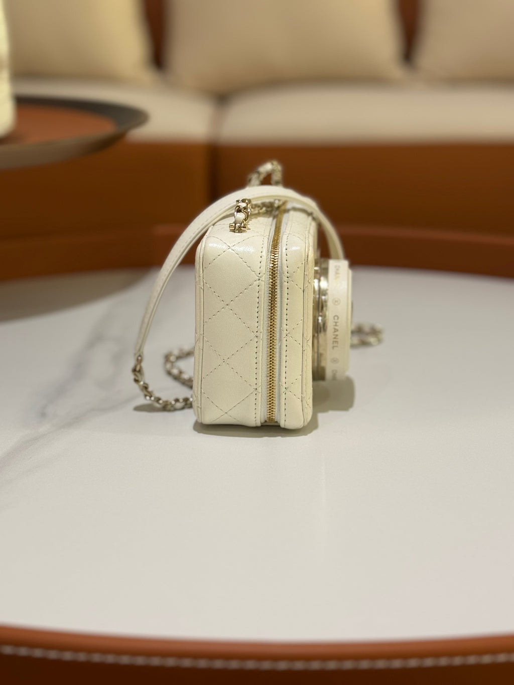 CHANEL CAMERA BAG WHITE