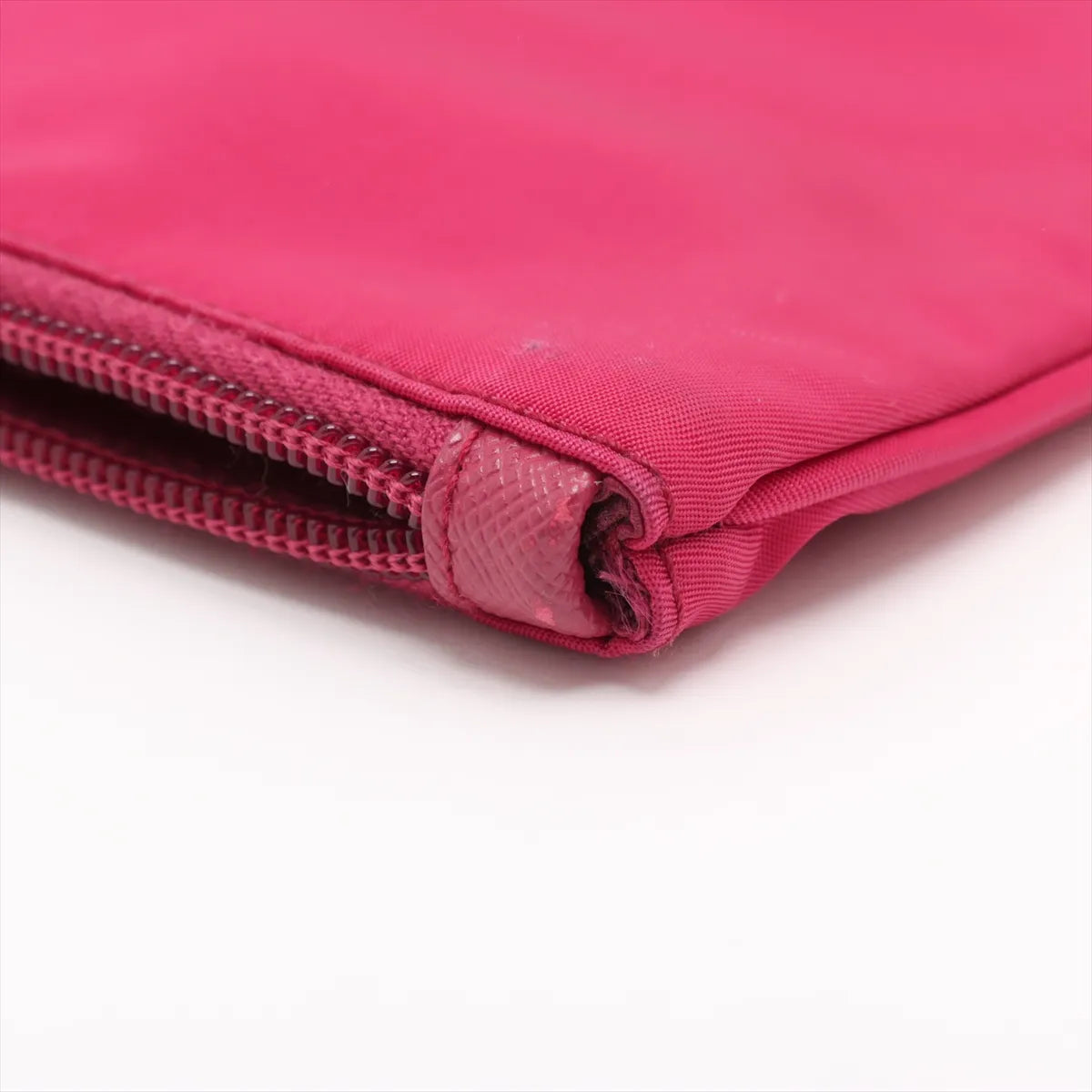 Prada Tessuto Nylon Leather Wristlet hot Pink