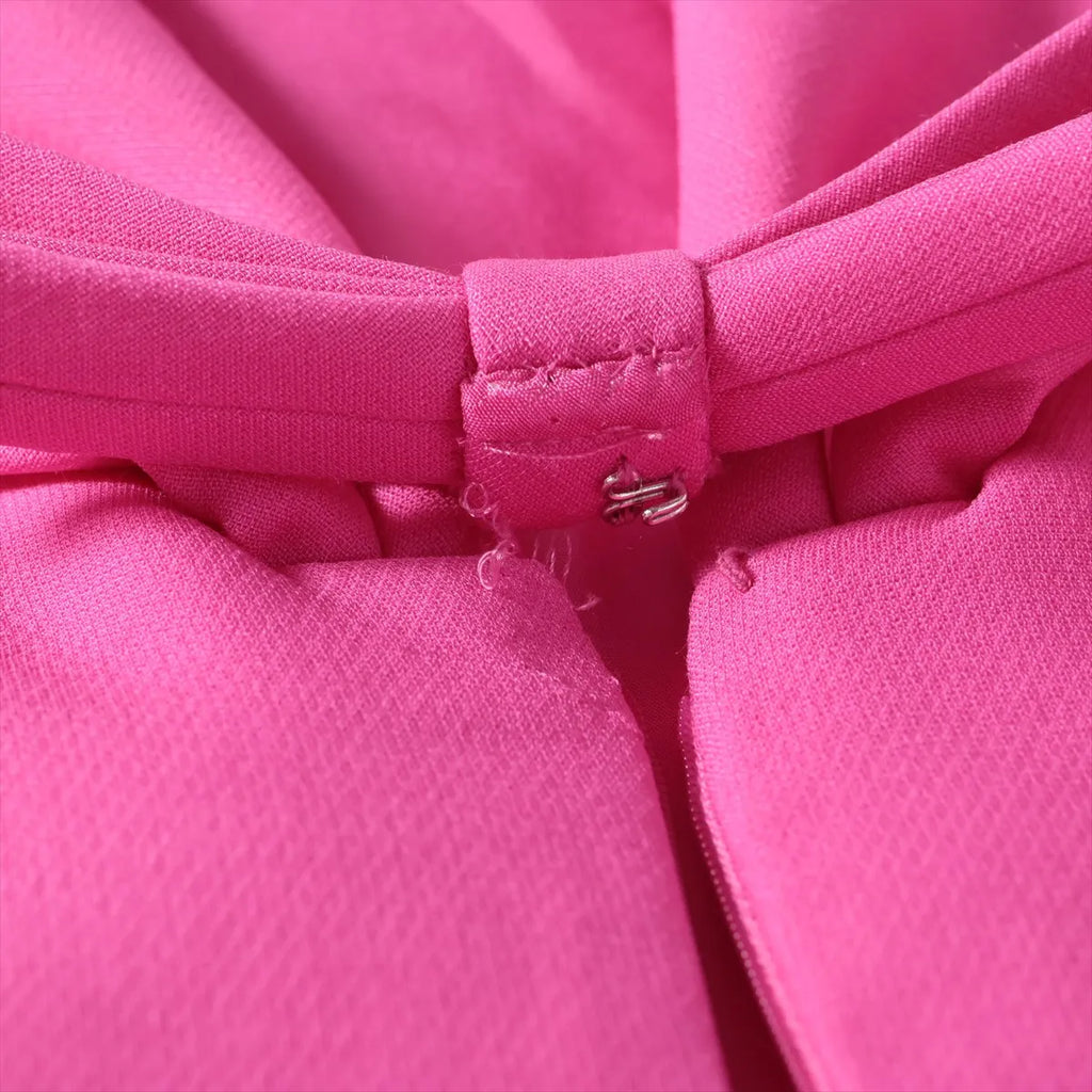 Valentino Wool Silk Mini Dress Pink