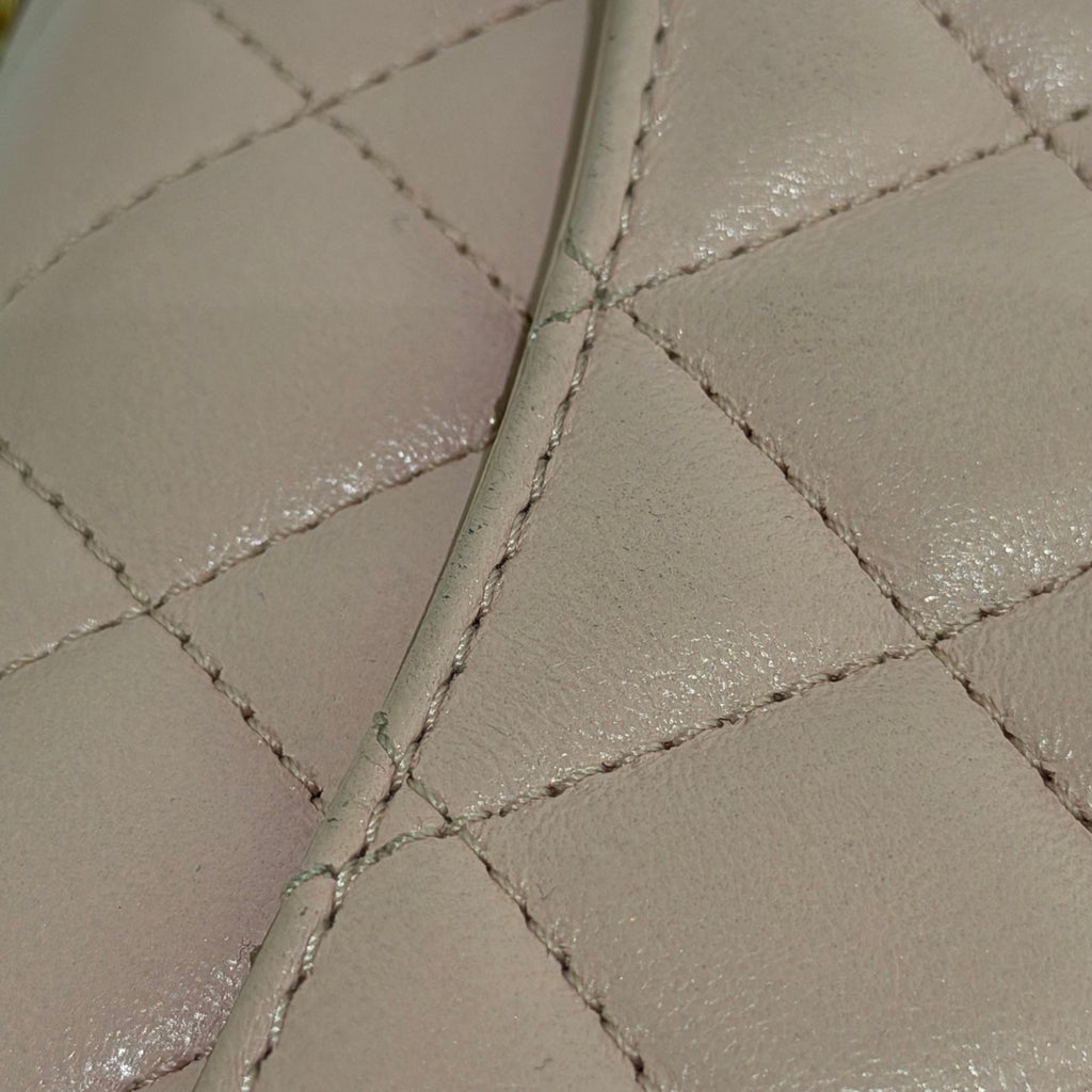 Chanel CF Mini Pink Lambskin Pearl Chain Bag