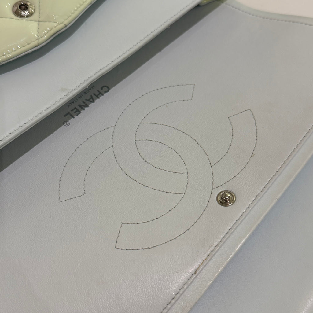 Chanel Classic Flap Jumbo Patent Leather Cream Yellow-Green