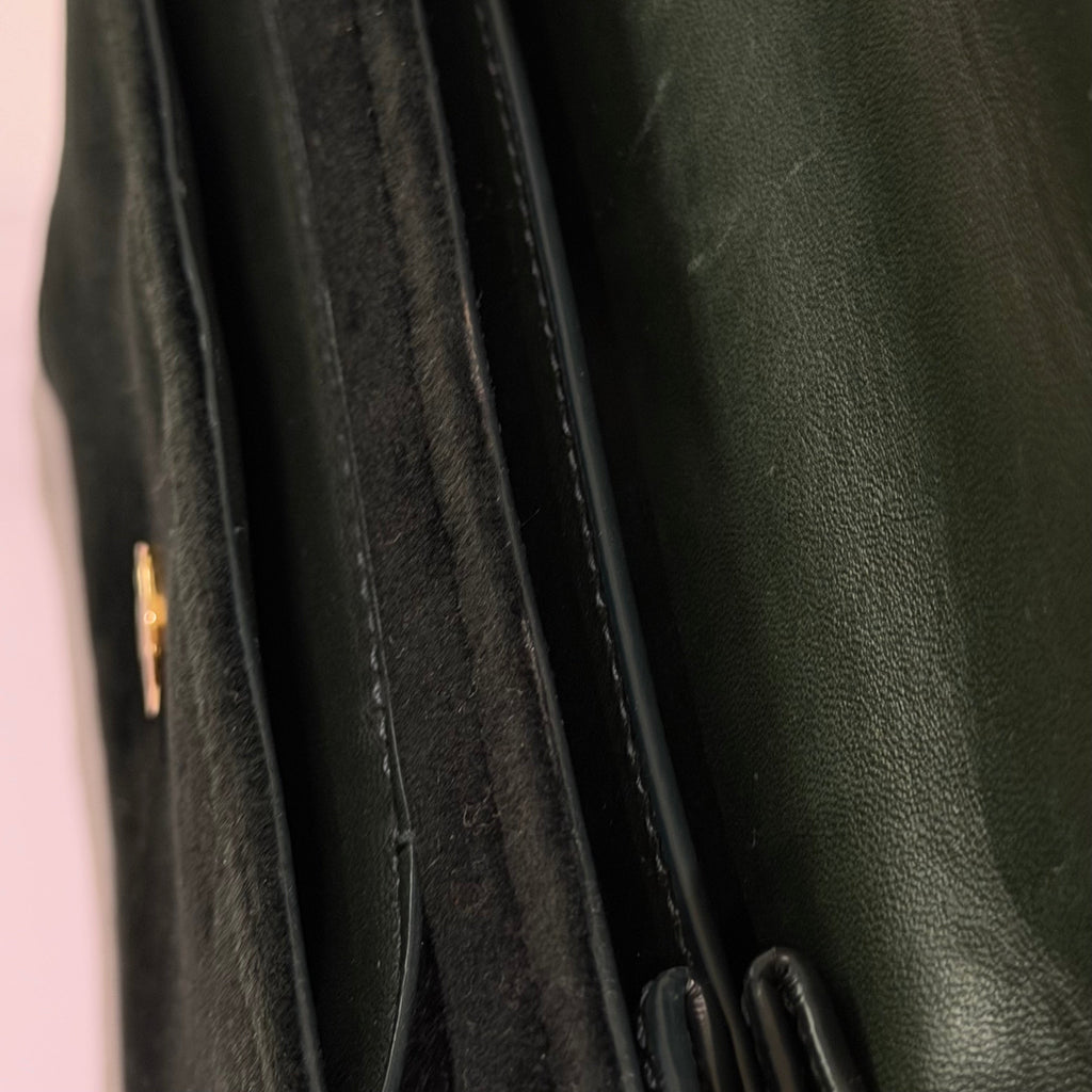Saint Laurent Sunset Black Velvet Chain Shoulder Bag