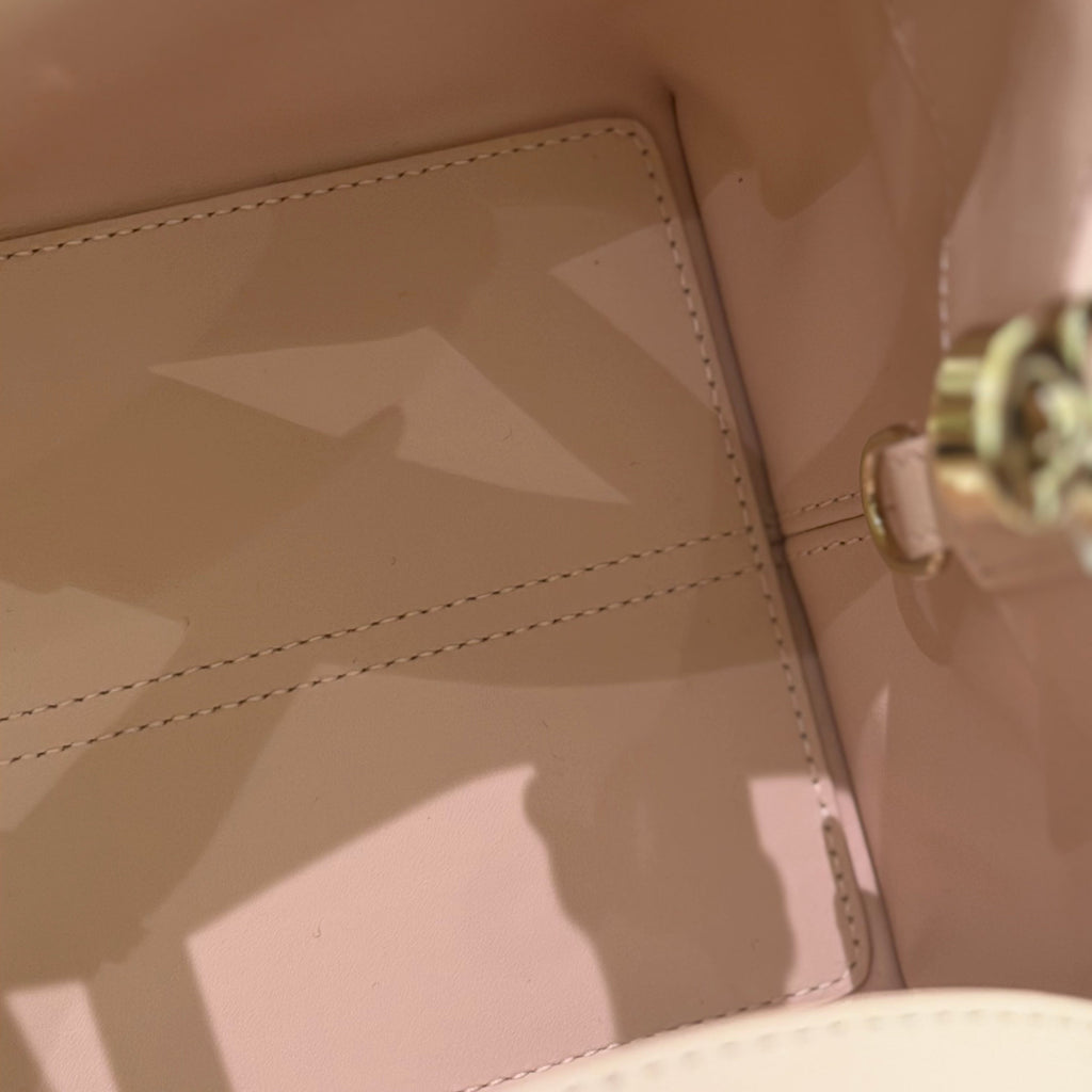 Dior Toujours Light Pink Small Quilted Top Handle Bag