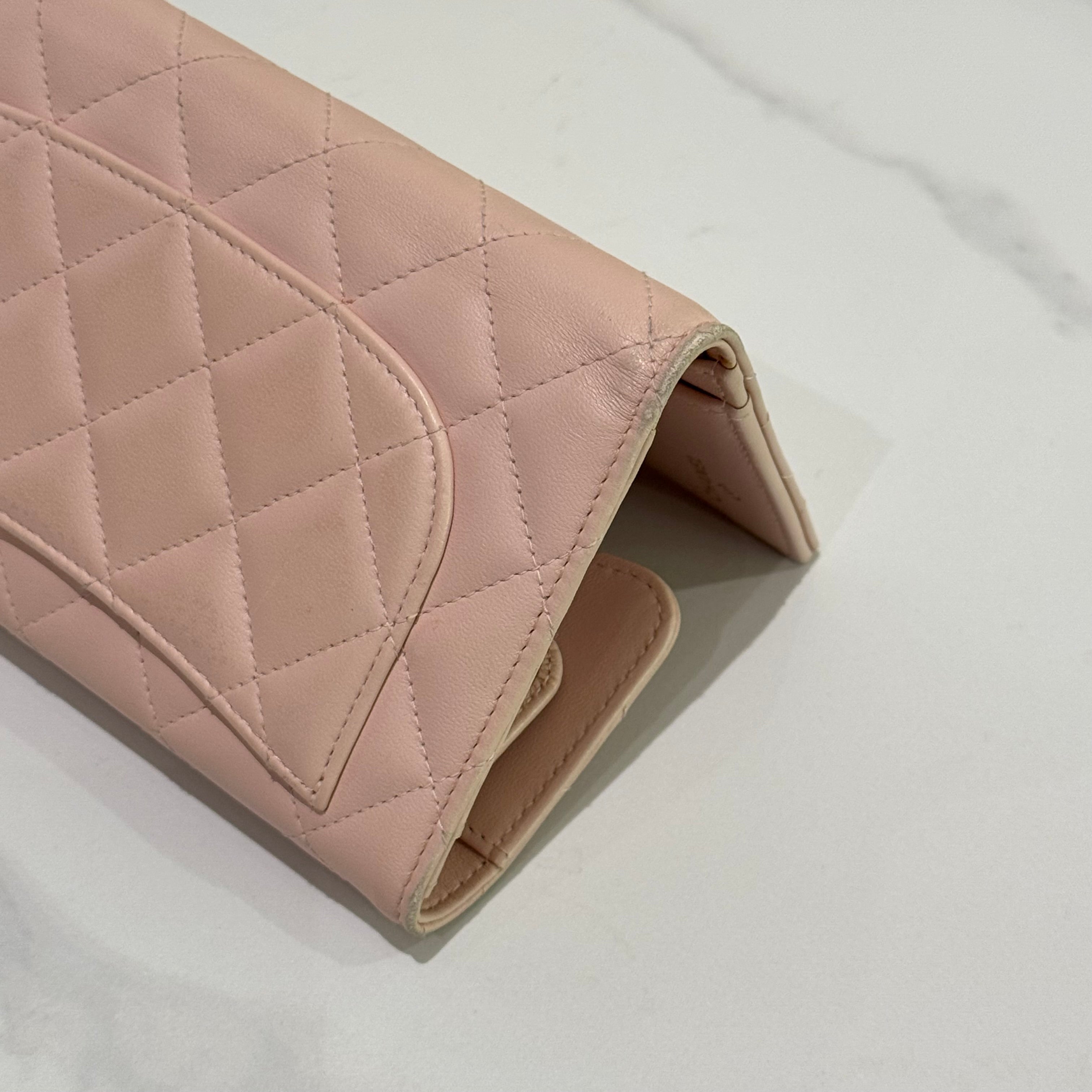 CHANEL CLASSIC FLAP WALLET PINK LAMBSKIN