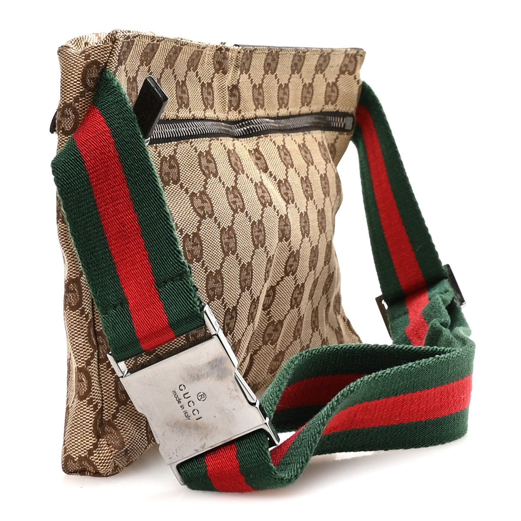 Monogram Web Belt Bag Dark Brown