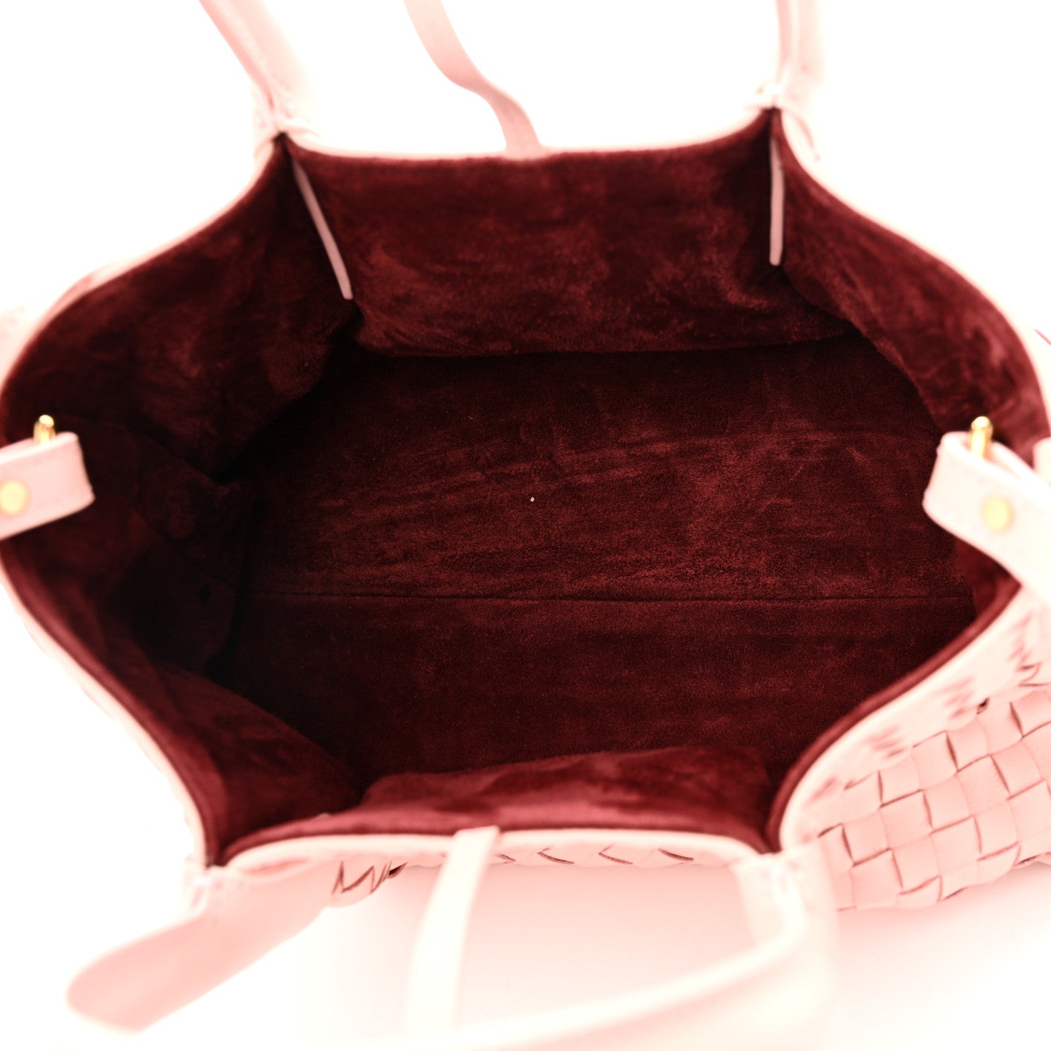 Calfskin Intrecciato Small Pinacoteca Tote Rose Barolo