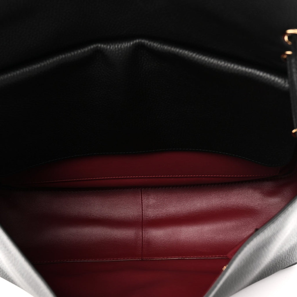 Grained Calfskin Souplissimo Maxi Flap Black