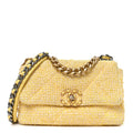 Tweed Quilted Medium Chanel 19 Flap Yellow Pink