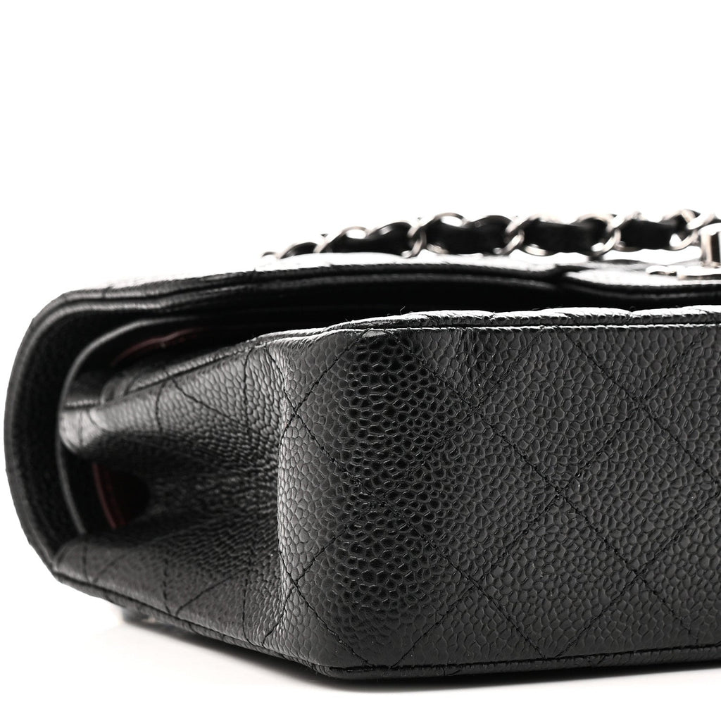 Caviar Quilted Small Double Flap Black