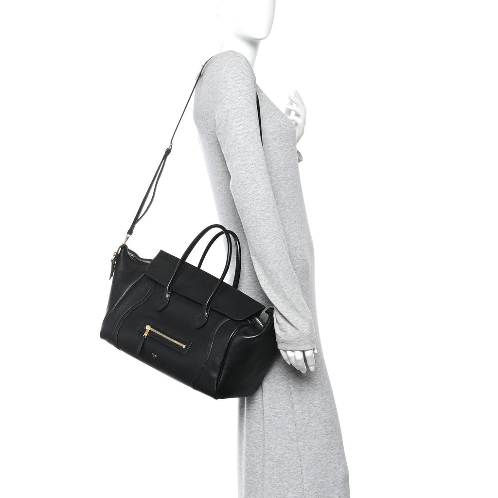 Supple Shiny Lambskin Luggage Black