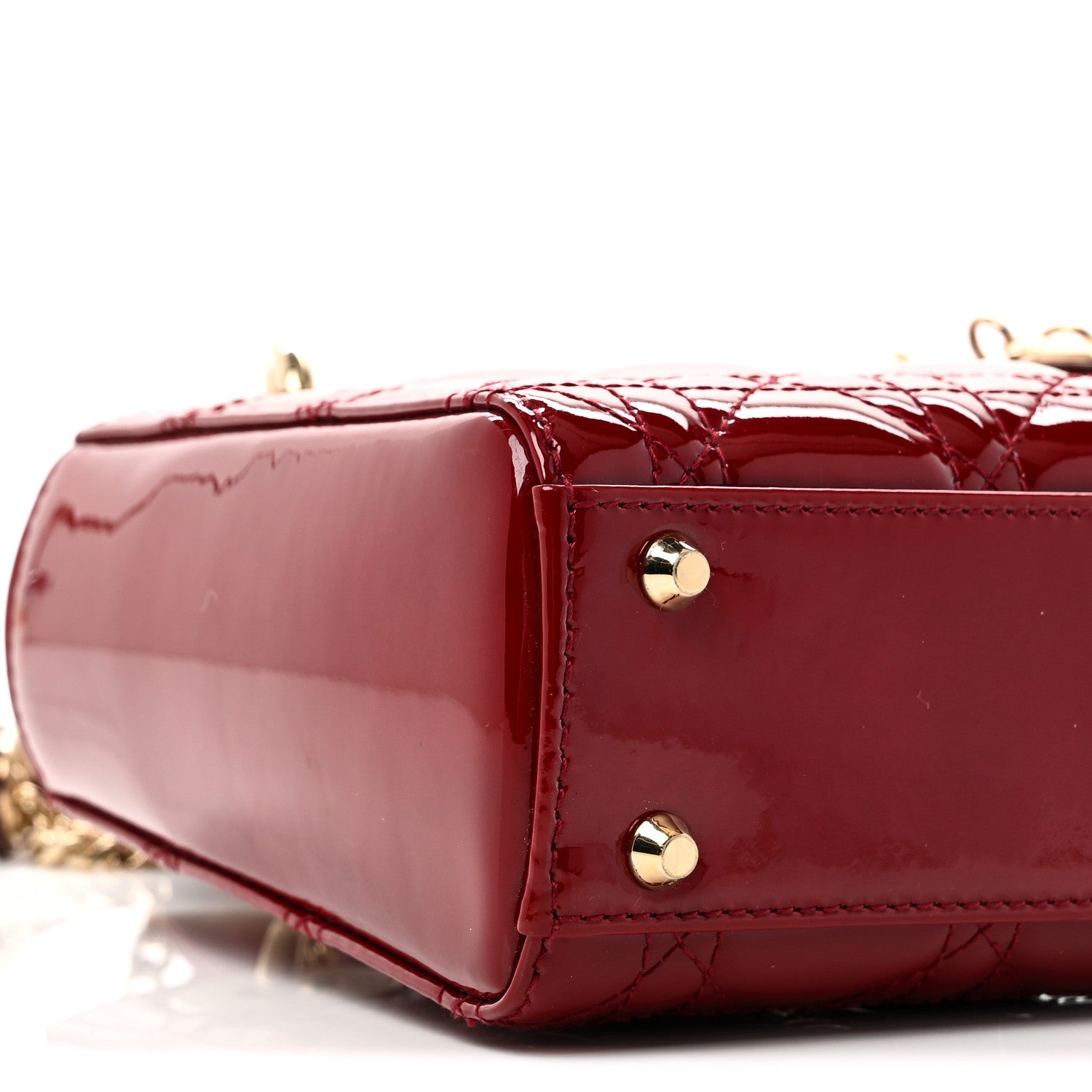 Patent Cannage Mini Lady Dior Red