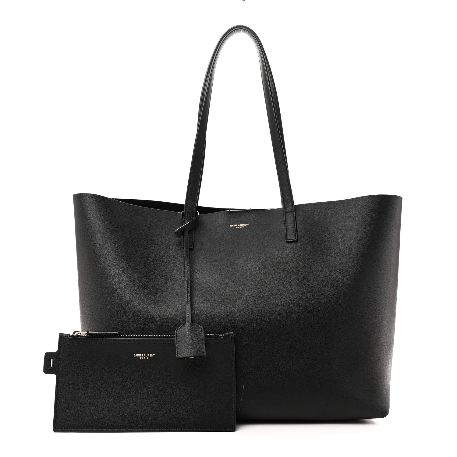 Calfskin Large Shopping Tote Black