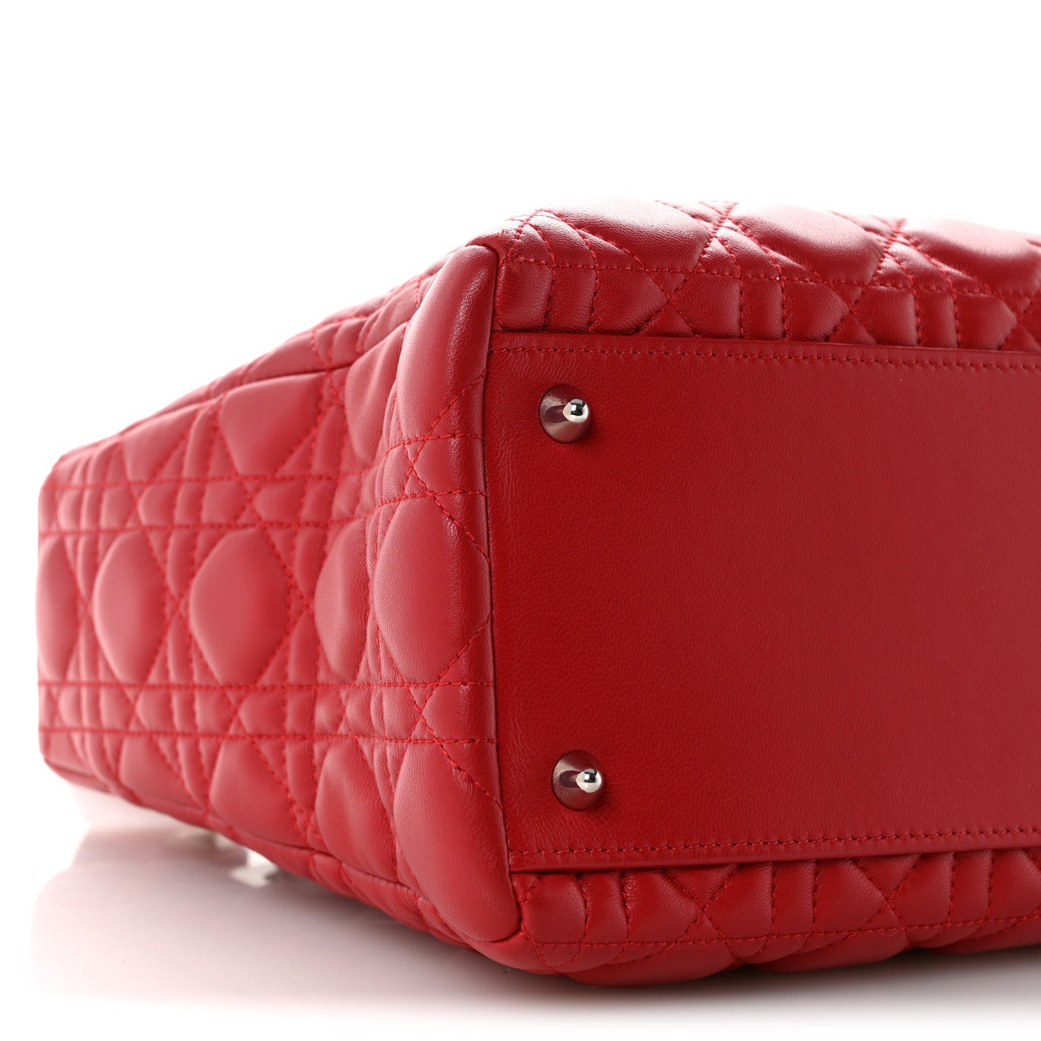 Lambskin Cannage Medium Lady Dior Red