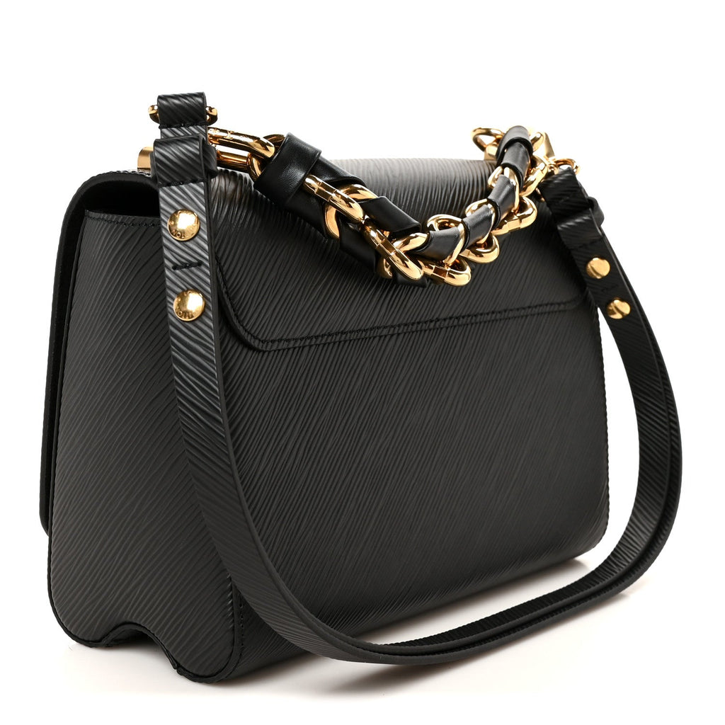 Epi Twist Braided Strap Shoulder Bag MM Black