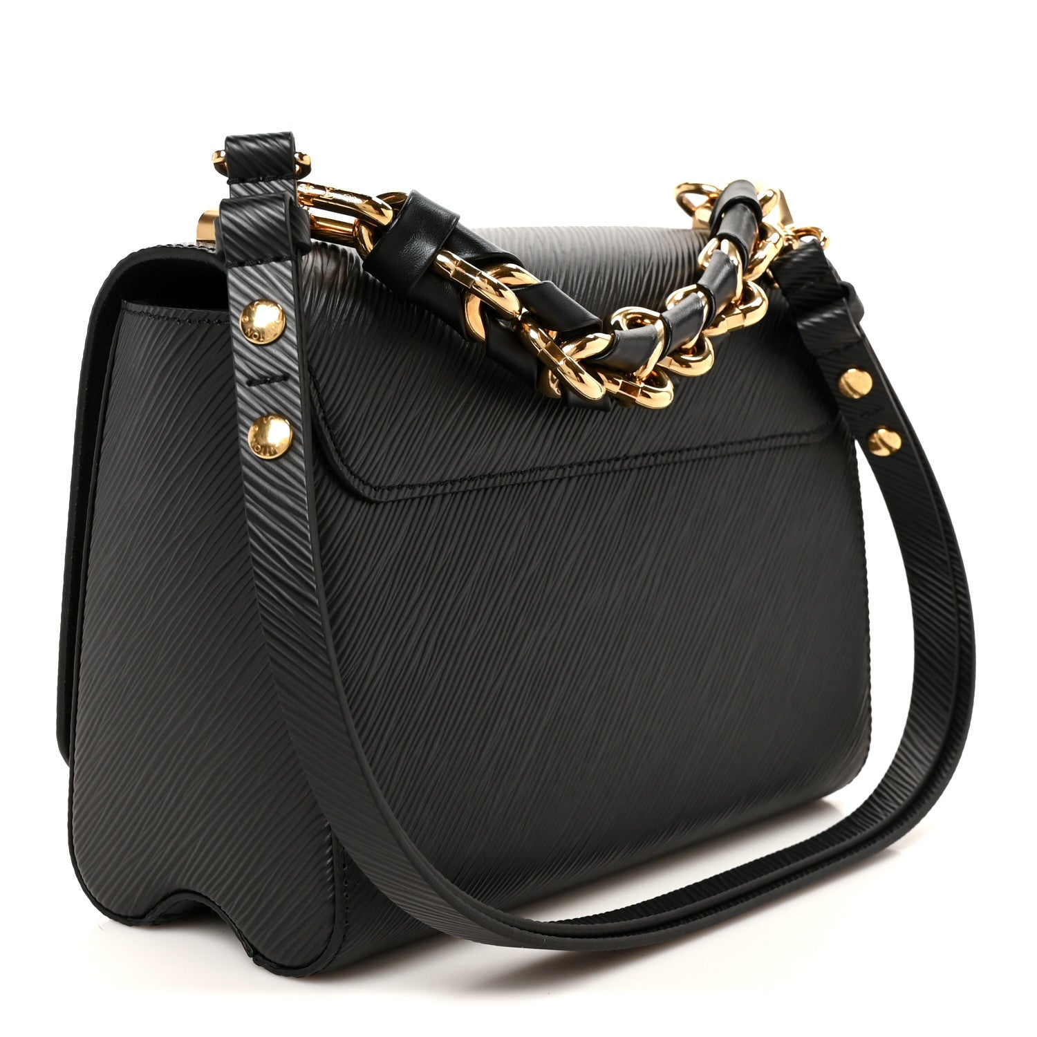 Epi Twist Braided Strap Shoulder Bag MM Black