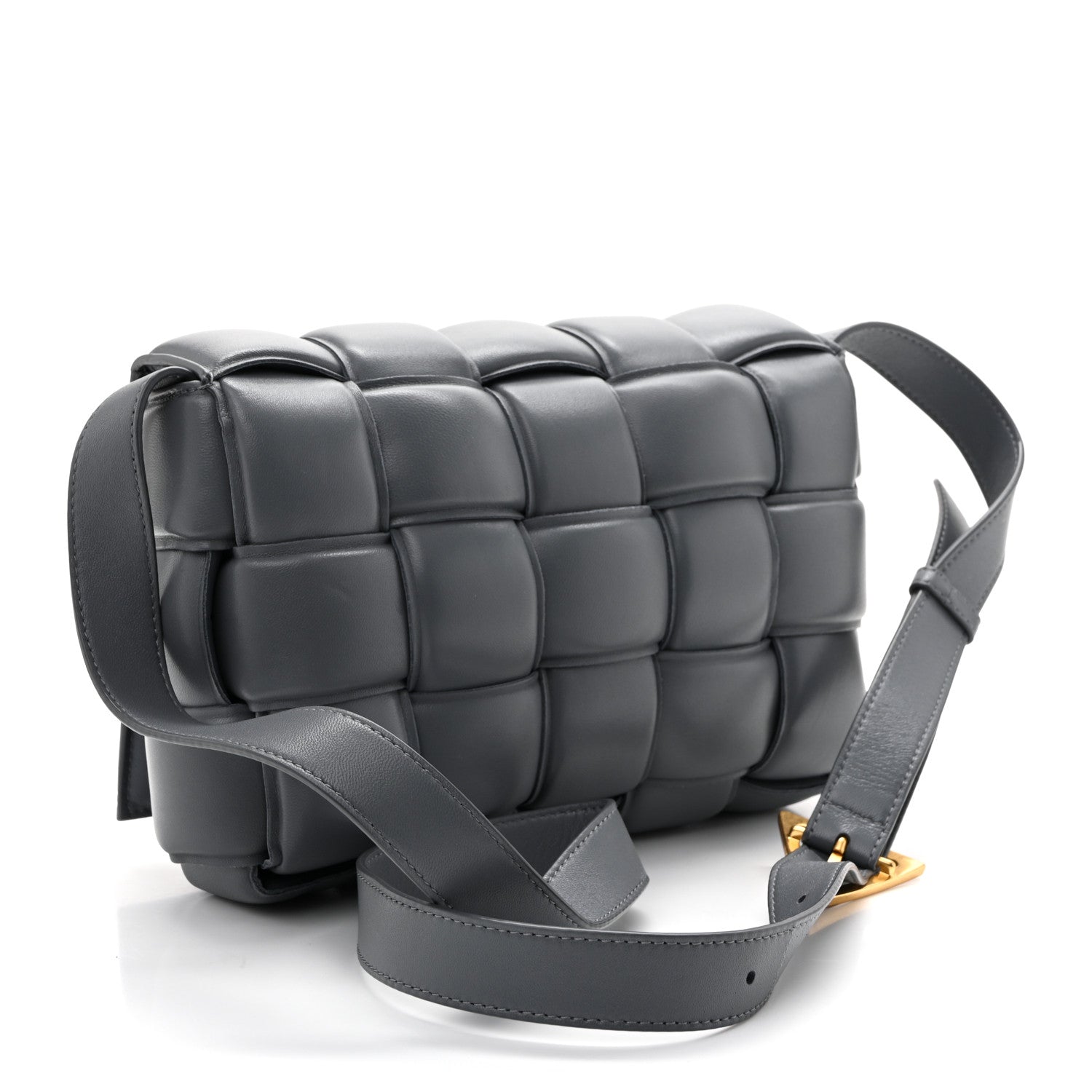 Nappa Maxi Intreccio Padded Cassette Crossbody Bag Thunder