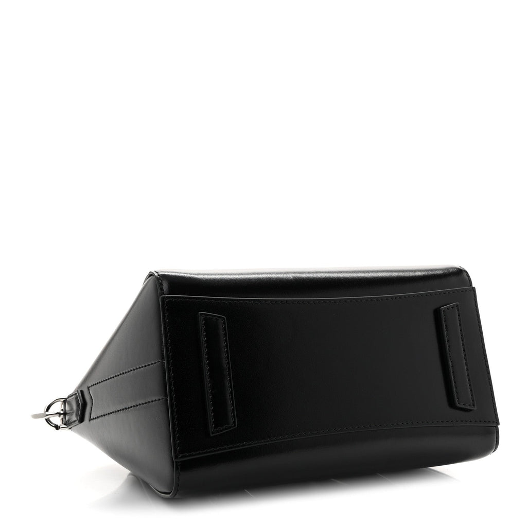 Box Calfskin Mini Lock Antigona Shoulder Bag Black
