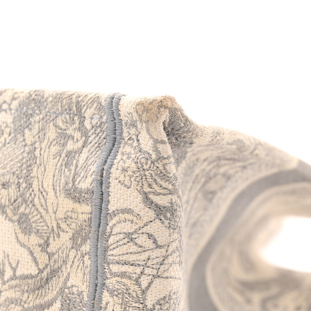 Canvas Embroidered Medium Dioriviera Toile De Jouy Book Tote Gray