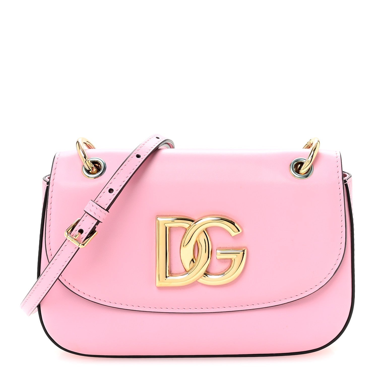 Calfskin 3.5 Flap Crossbody Bag Pink