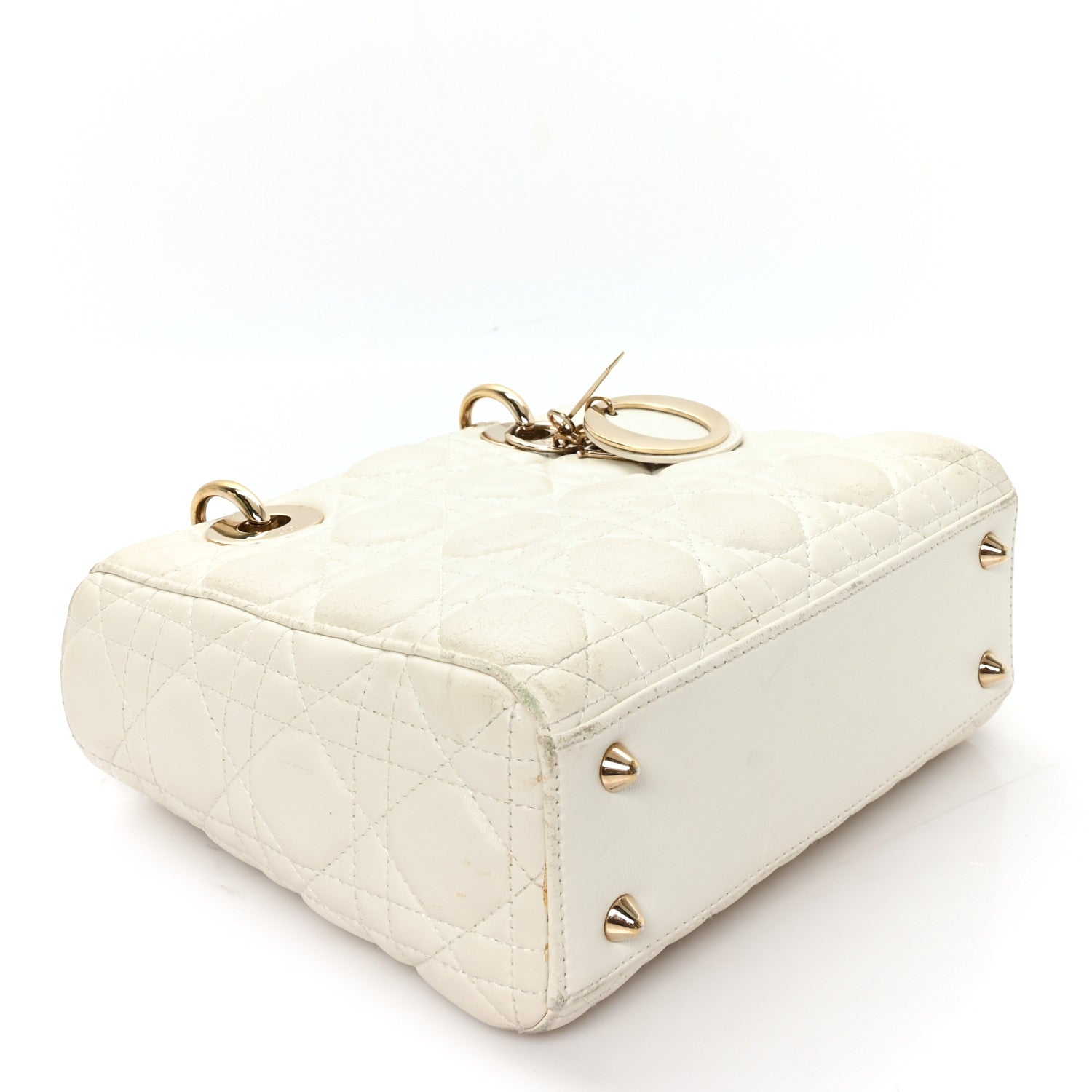 Lambskin Cannage Small My ABCDior Lady Dior White
