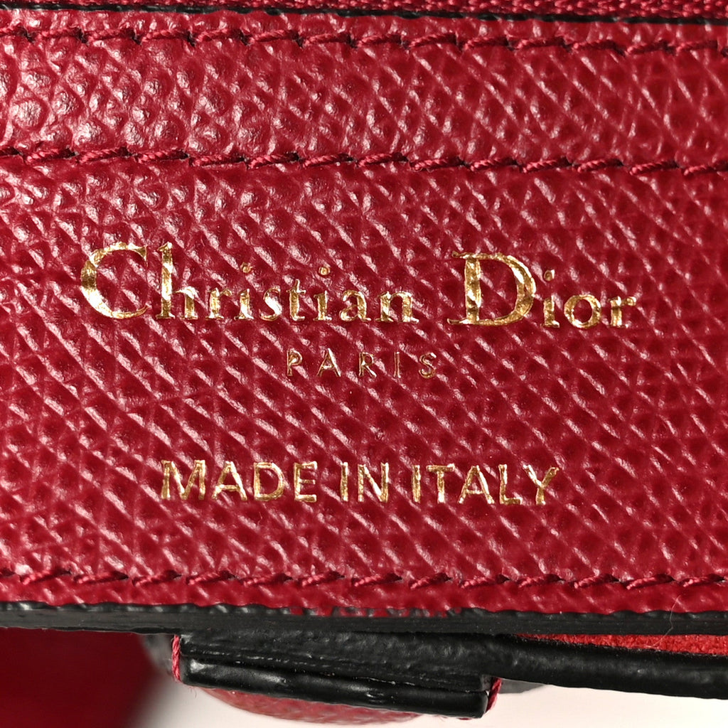 Grained Calfskin Saddle Bag Red