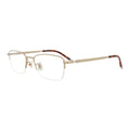 Montblanc Eyeglasses Rectangle Semi Rim, Gold Frame and Clear Demo Lenses Lens MB0133O003