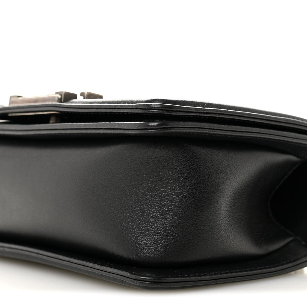 Lambskin Quilted Small Boy Flap Black