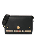Grainy Calfskin Vintage Check Note Crossbody Bag Black