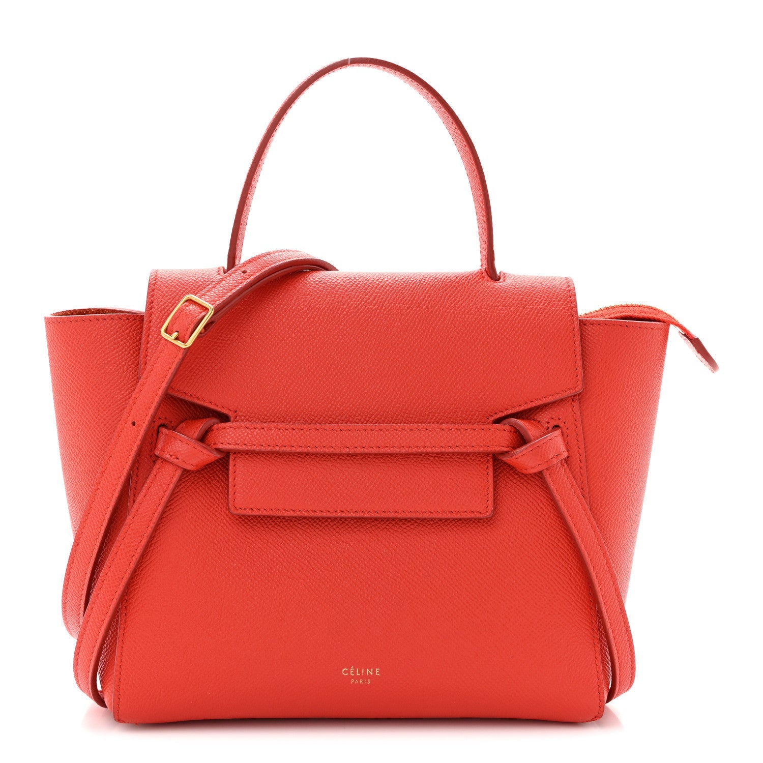 Grained Calfskin Nano Belt Bag Coral