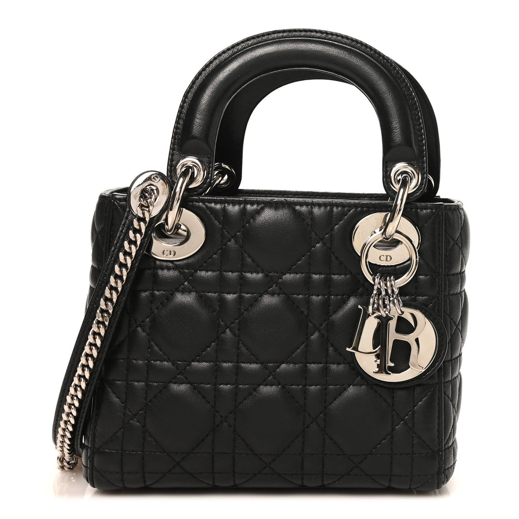 Lambskin Cannage Mini Lady Dior Black