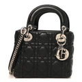 Lambskin Cannage Mini Lady Dior Black