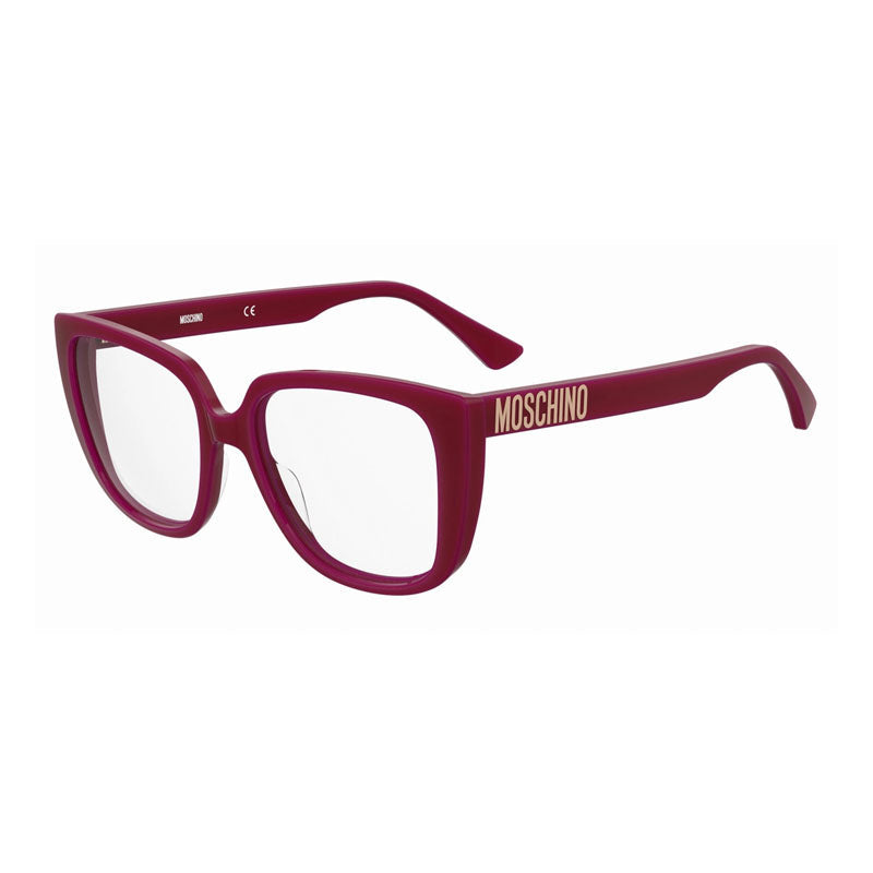 Moschino Eyeglasses Square Full Rim, Red Frame and Clear Demo Lens Lens MOS6220C9A00