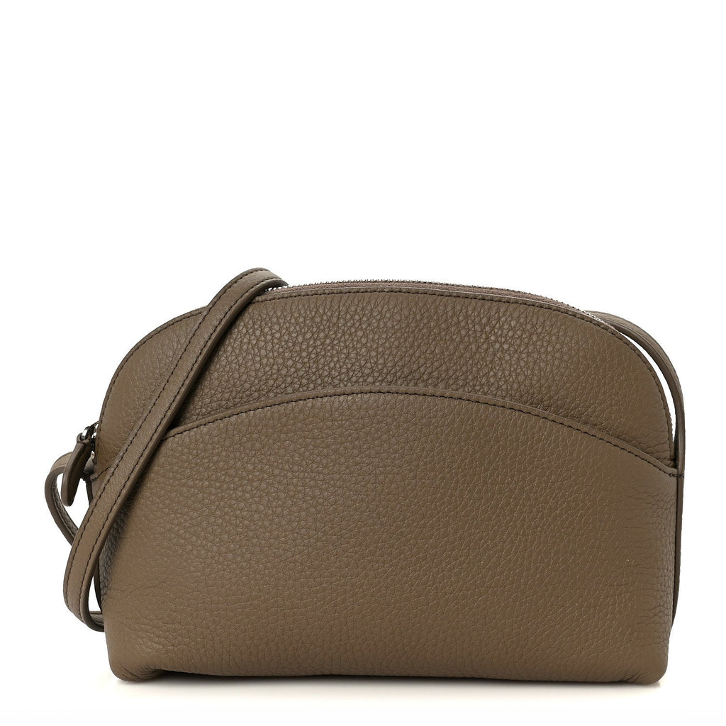 Grained Calfskin Annie E/W Crossbody Bag Smoked Taupe