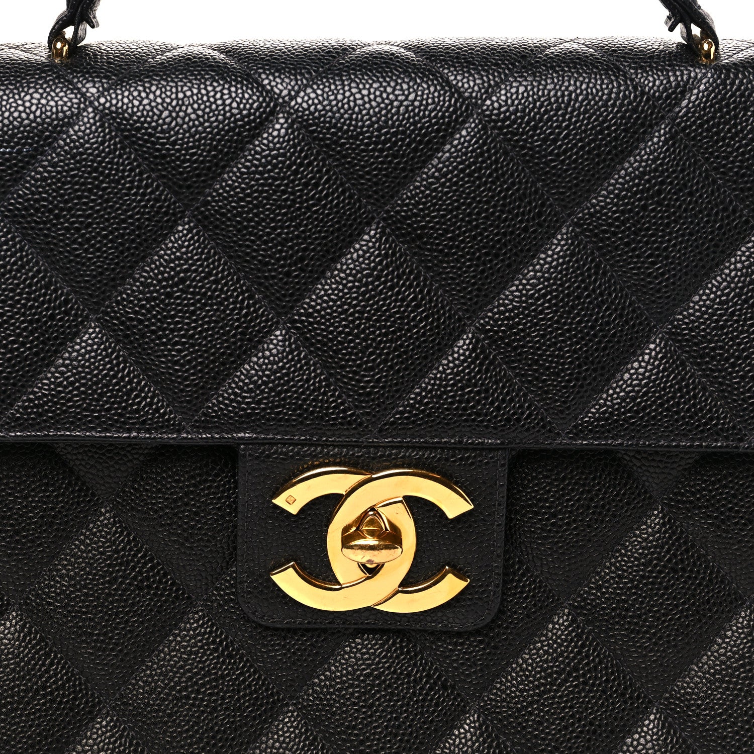 Caviar Quilted Briefcase Laptop Bag Black