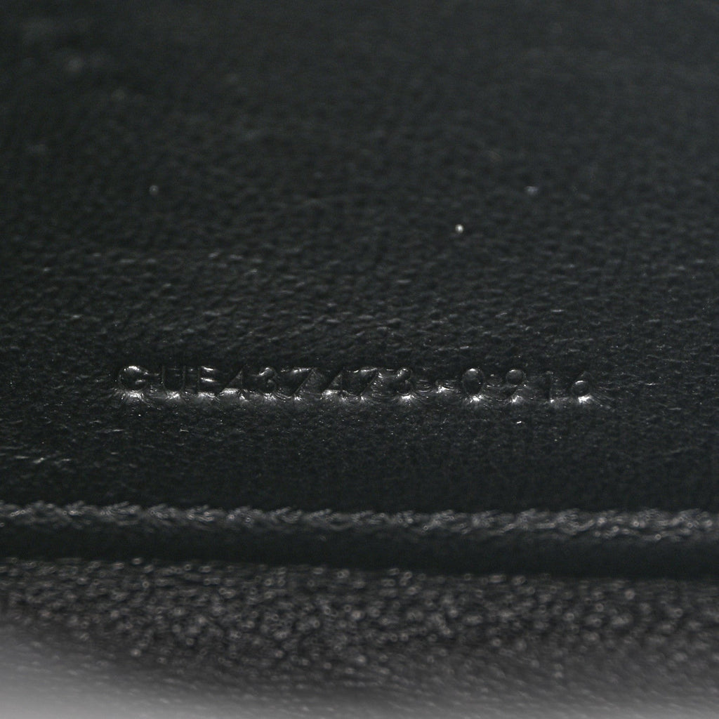 Sheepskin Tri-Quilt Monogram Envelope Chain Wallet Black