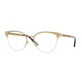 Versace Eyeglasses Cat Eye Semi Rim, Gold Frame and Clear Demo Lenses Lens VE12971002