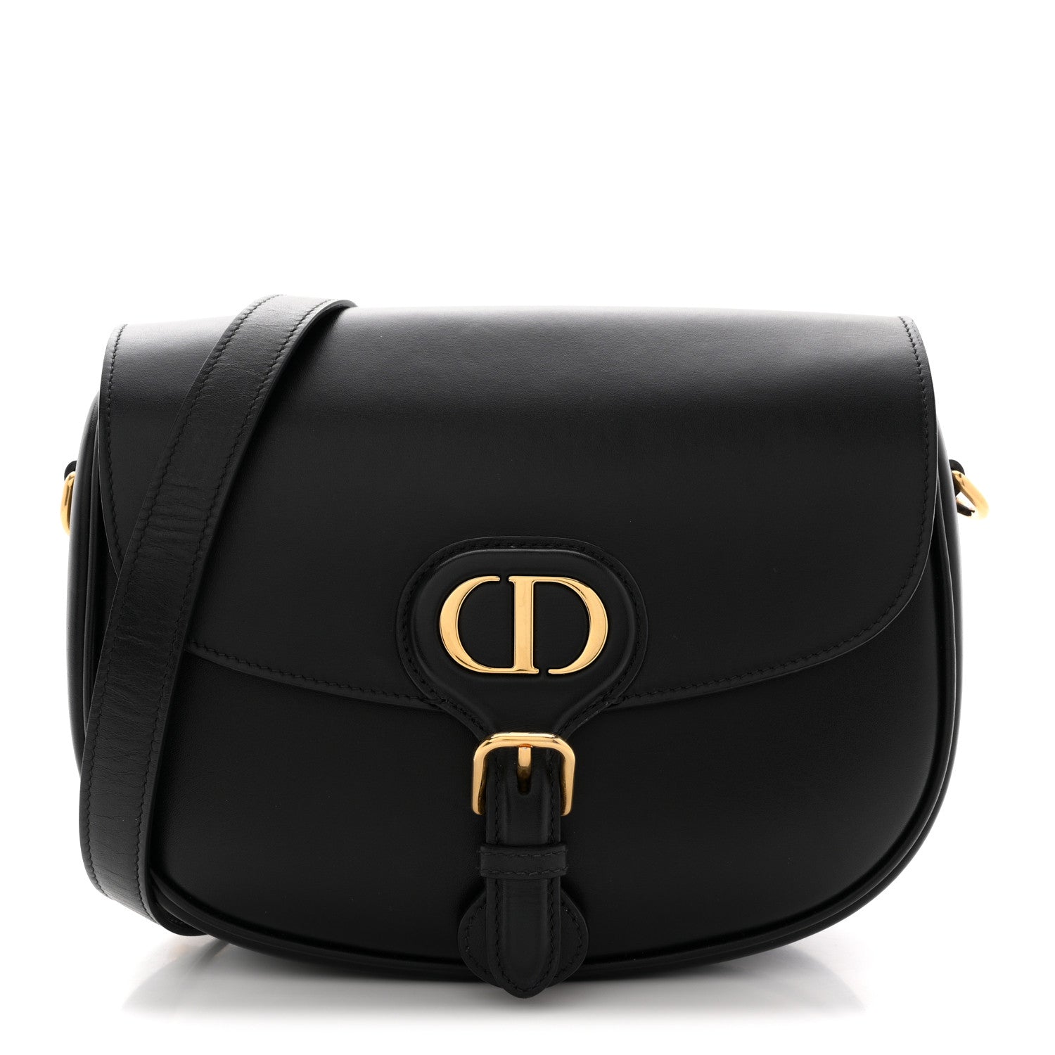 Box Calfskin Medium Bobby Flap Black