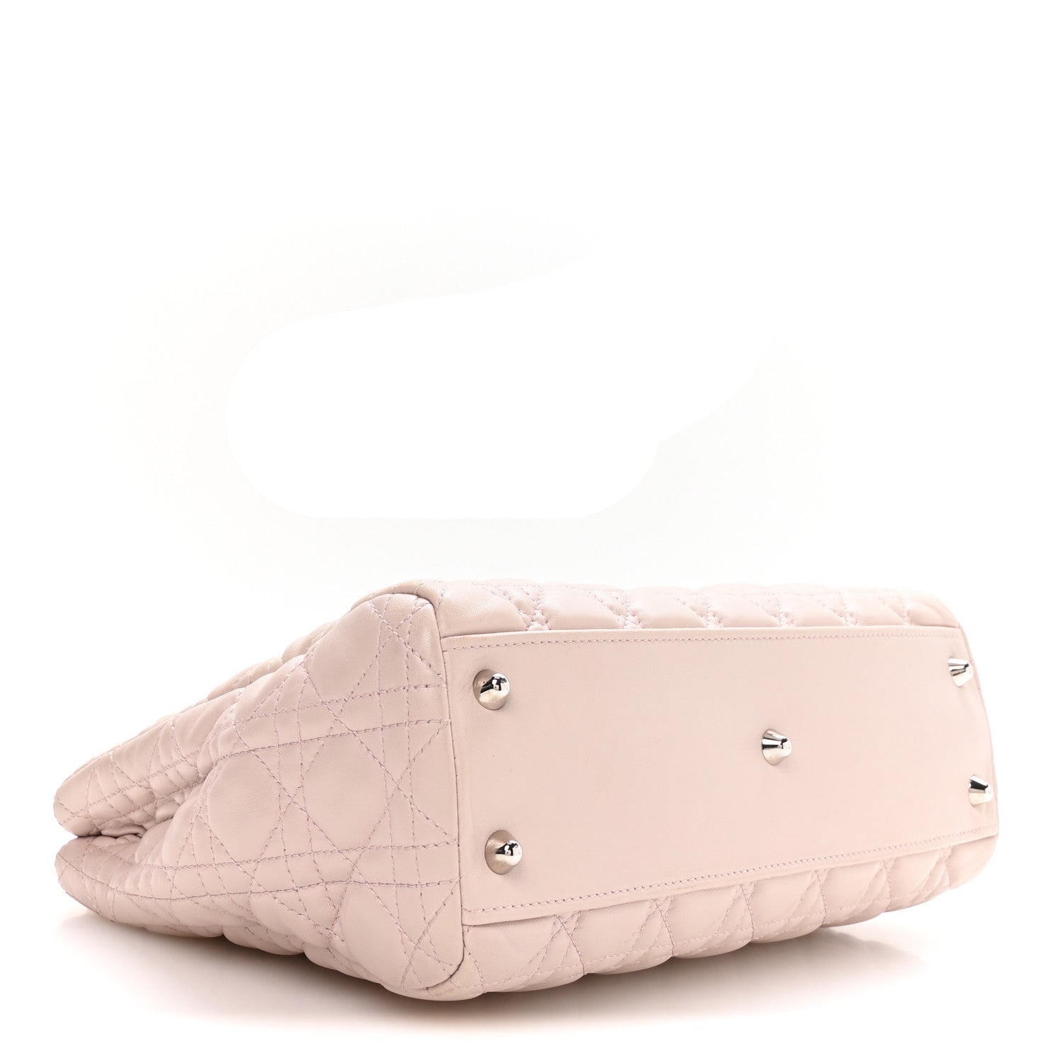 Lambskin Cannage Small Dior Soft Zipped Shopping Tote Light Pink