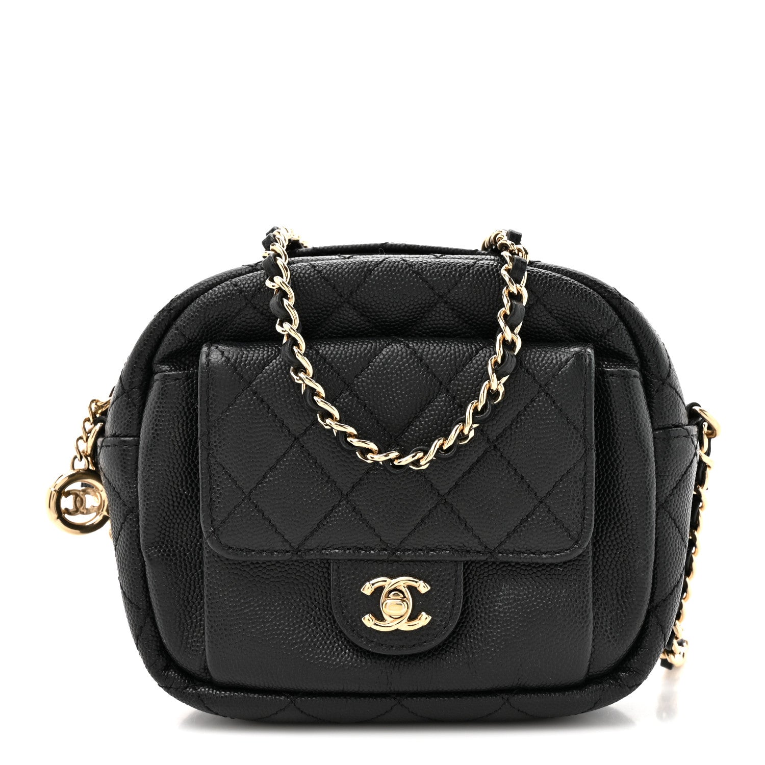 Caviar Quilted CC Day Camera Case Black