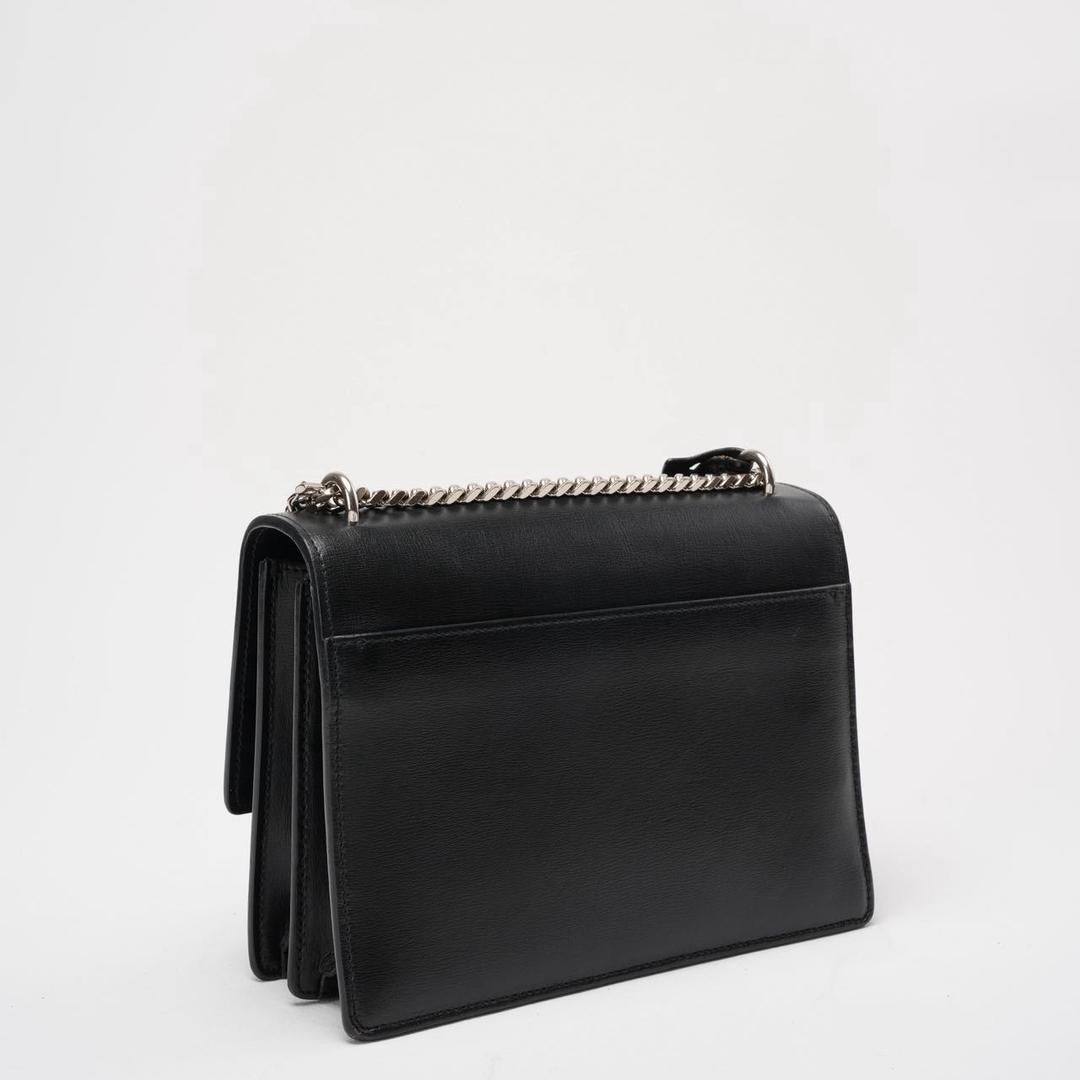Saint Laurent Black Calfskin Medium Monogram Sunset