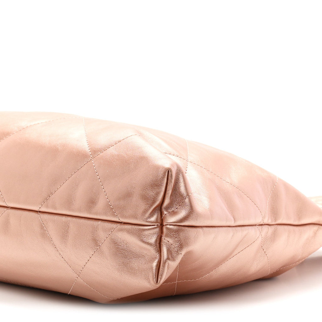 Metallic Calfskin Quilted Chanel 22 Copper