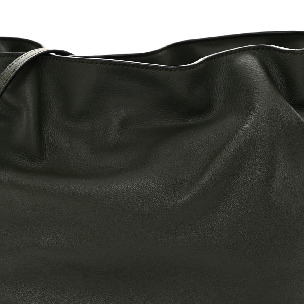 Calfskin Flamenco Knot Clutch Vintage Khaki