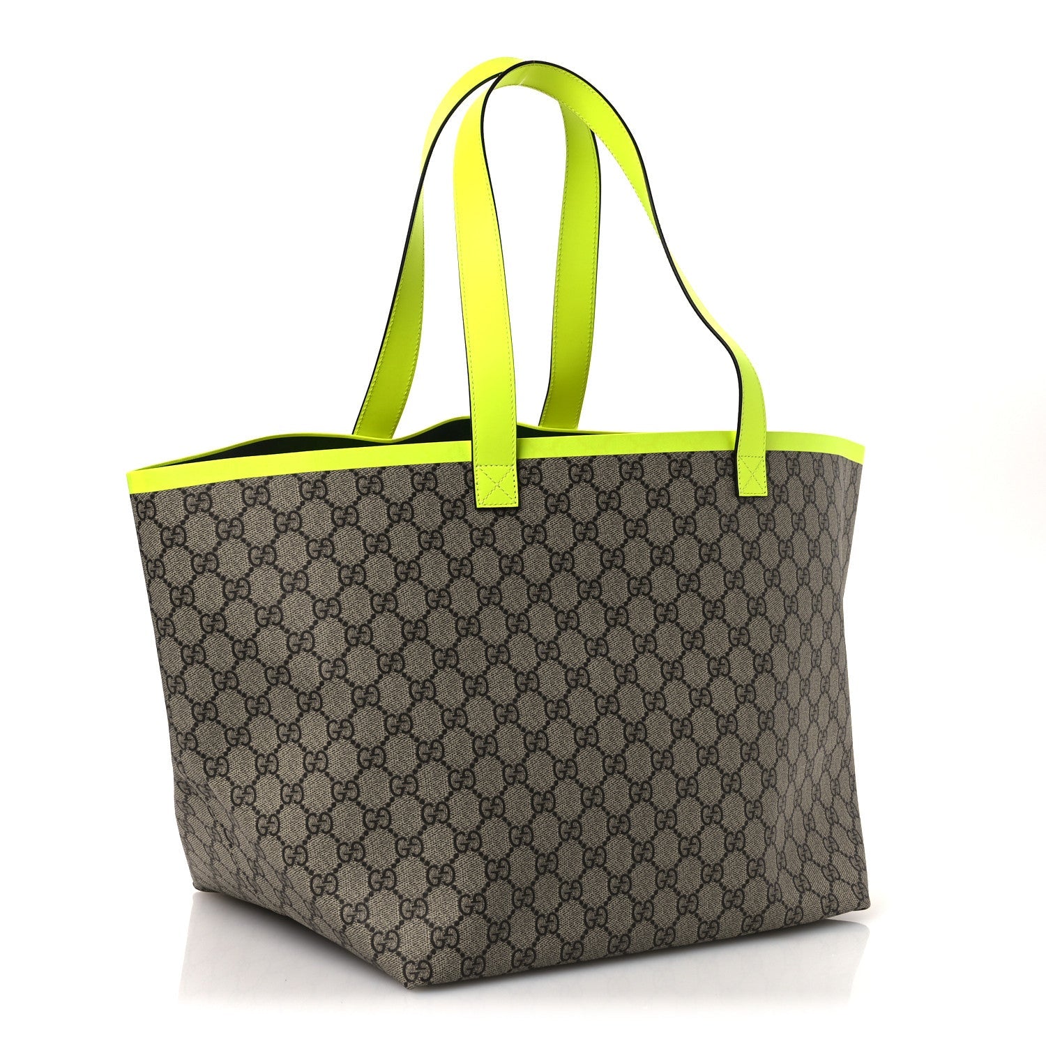 GG Supreme Monogram Totissima Shopping Tote Ebony Beige Yellow